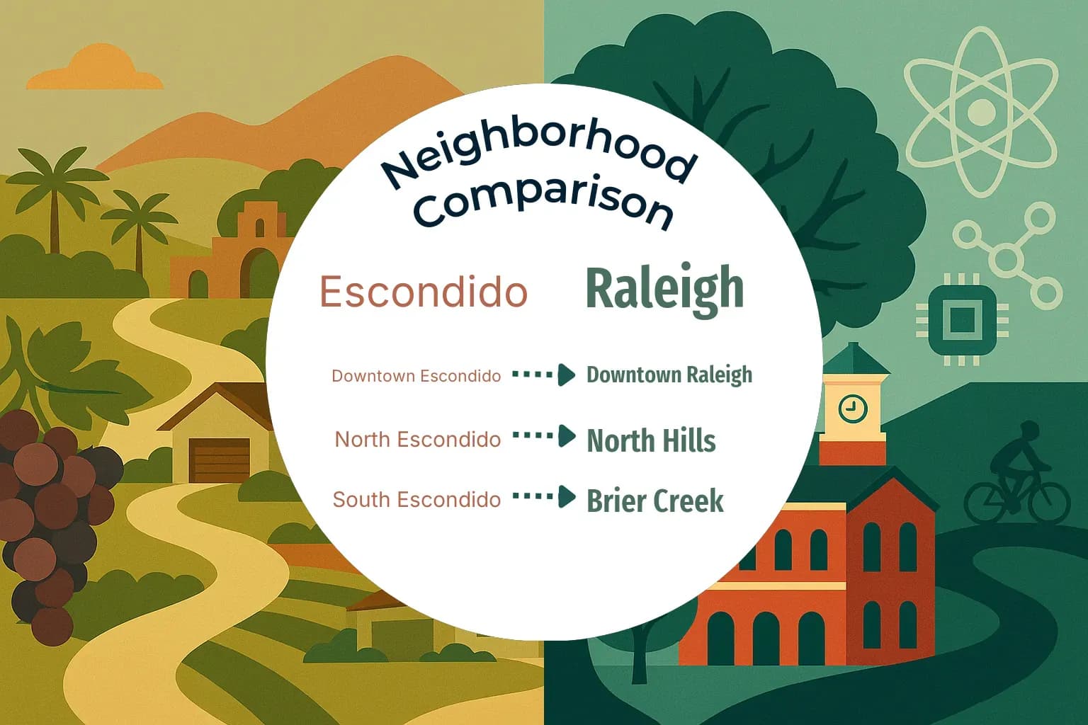 Escondido vs Raleigh Neighborhood Comparison