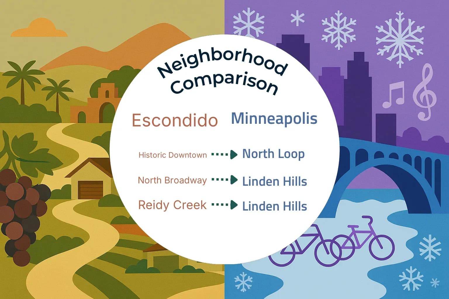 Escondido vs Minneapolis Neighborhood Comparison
