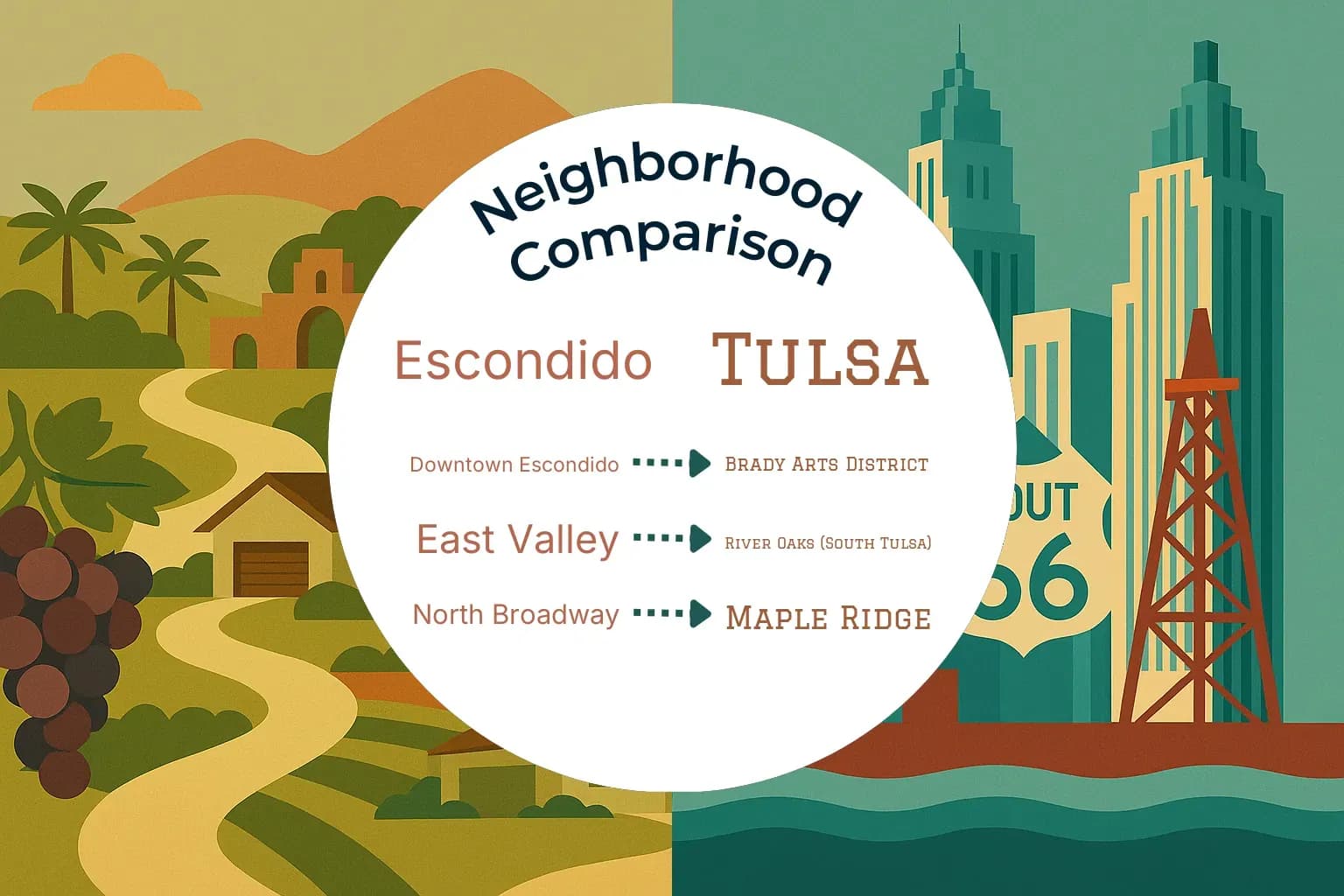 Escondido vs Tulsa Neighborhood Comparison