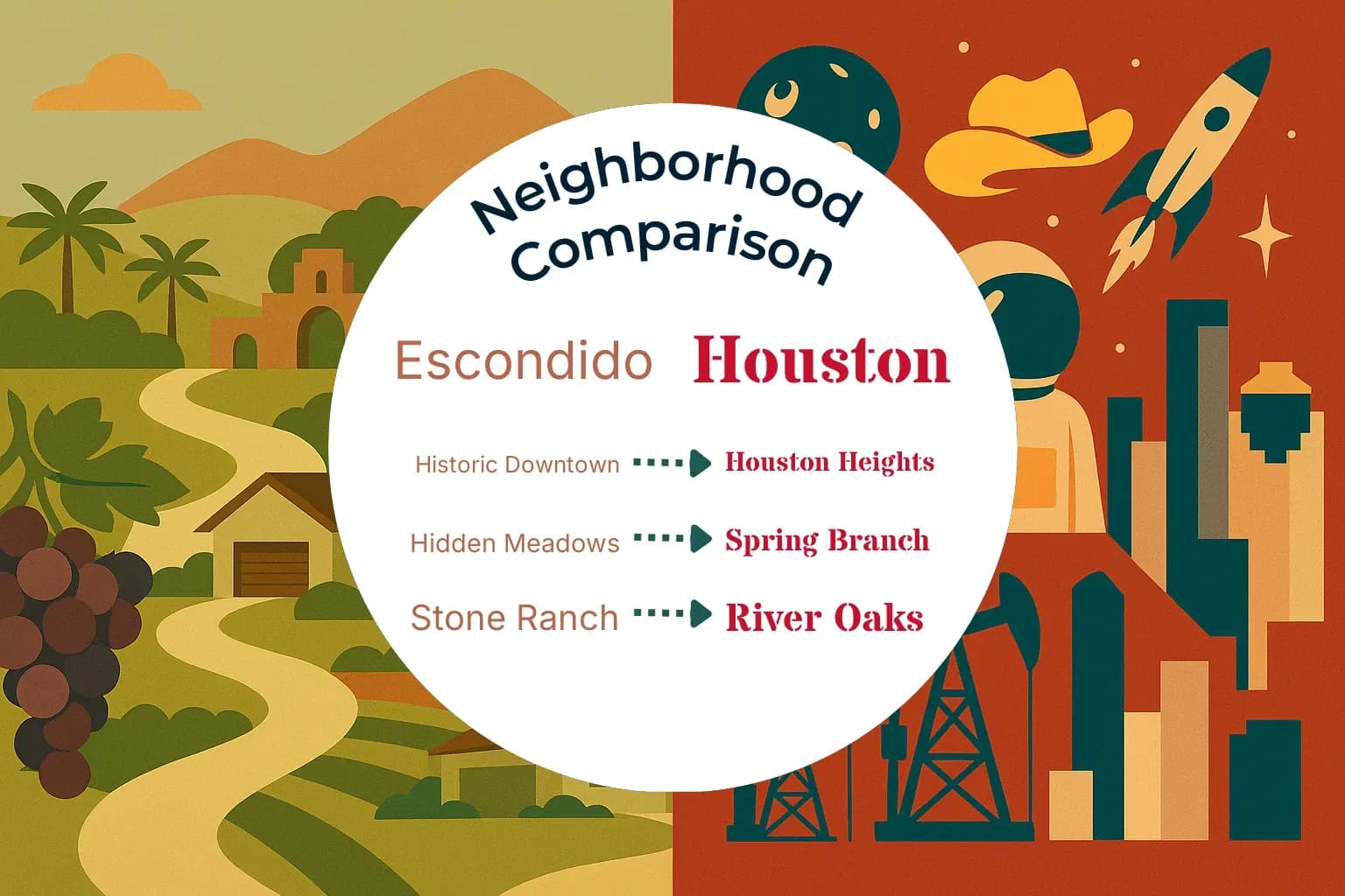 Escondido vs Houston Neighborhood Comparison