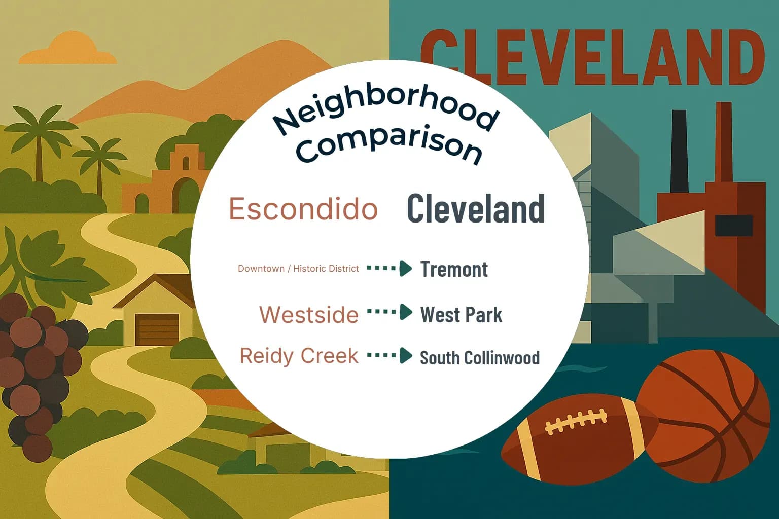 Escondido vs Cleveland Neighborhood Comparison