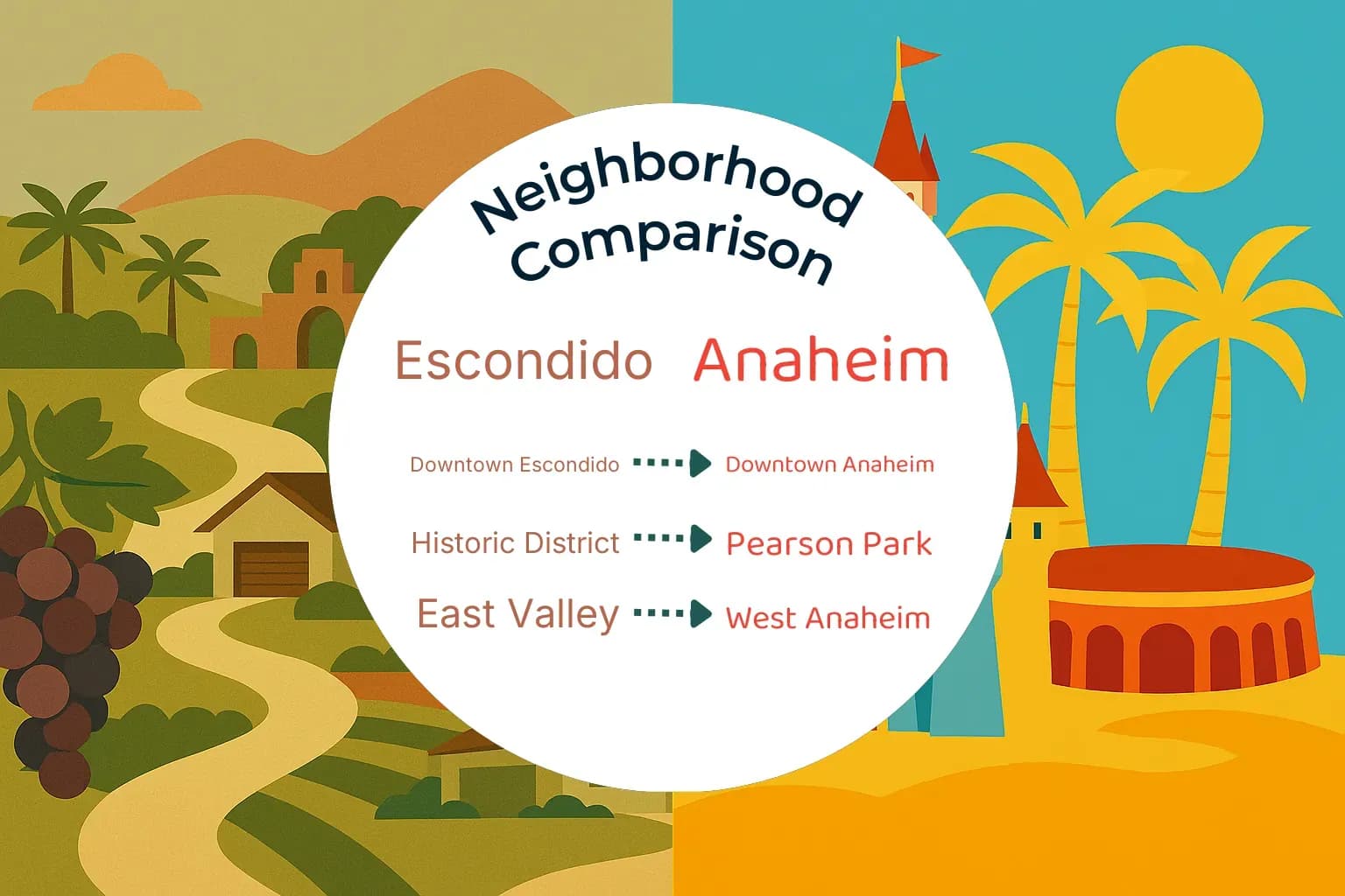 Escondido vs Anaheim Neighborhood Comparison