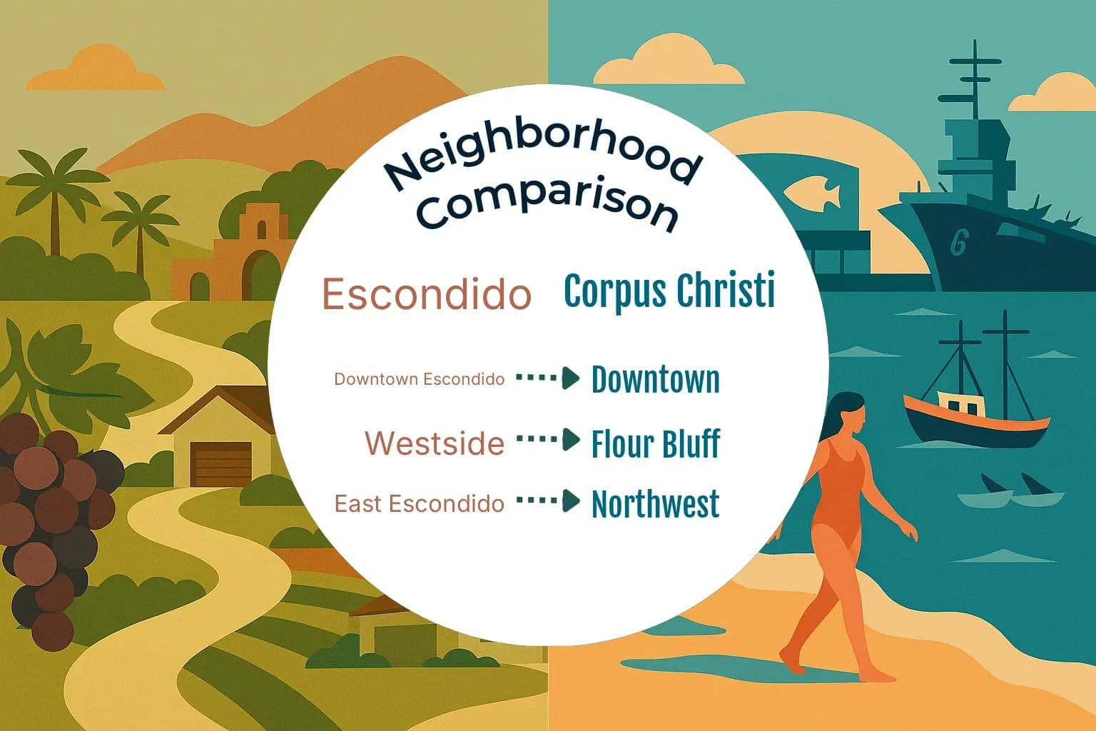 Escondido vs Corpus Christi Neighborhood Comparison