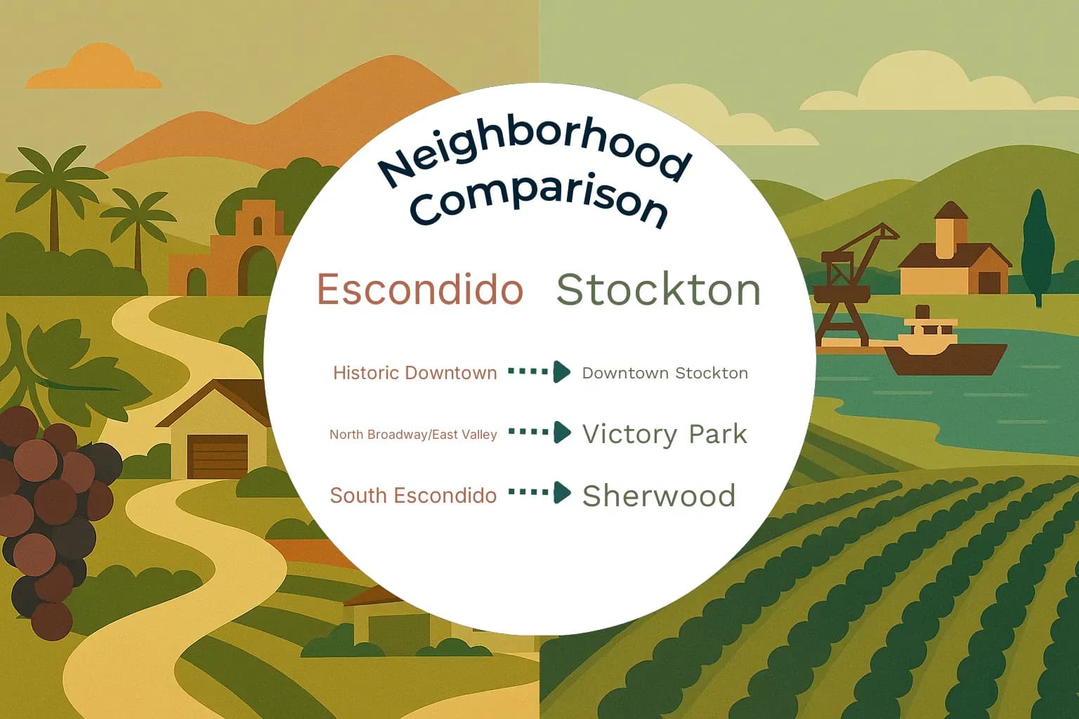 Escondido vs Stockton Neighborhood Comparison