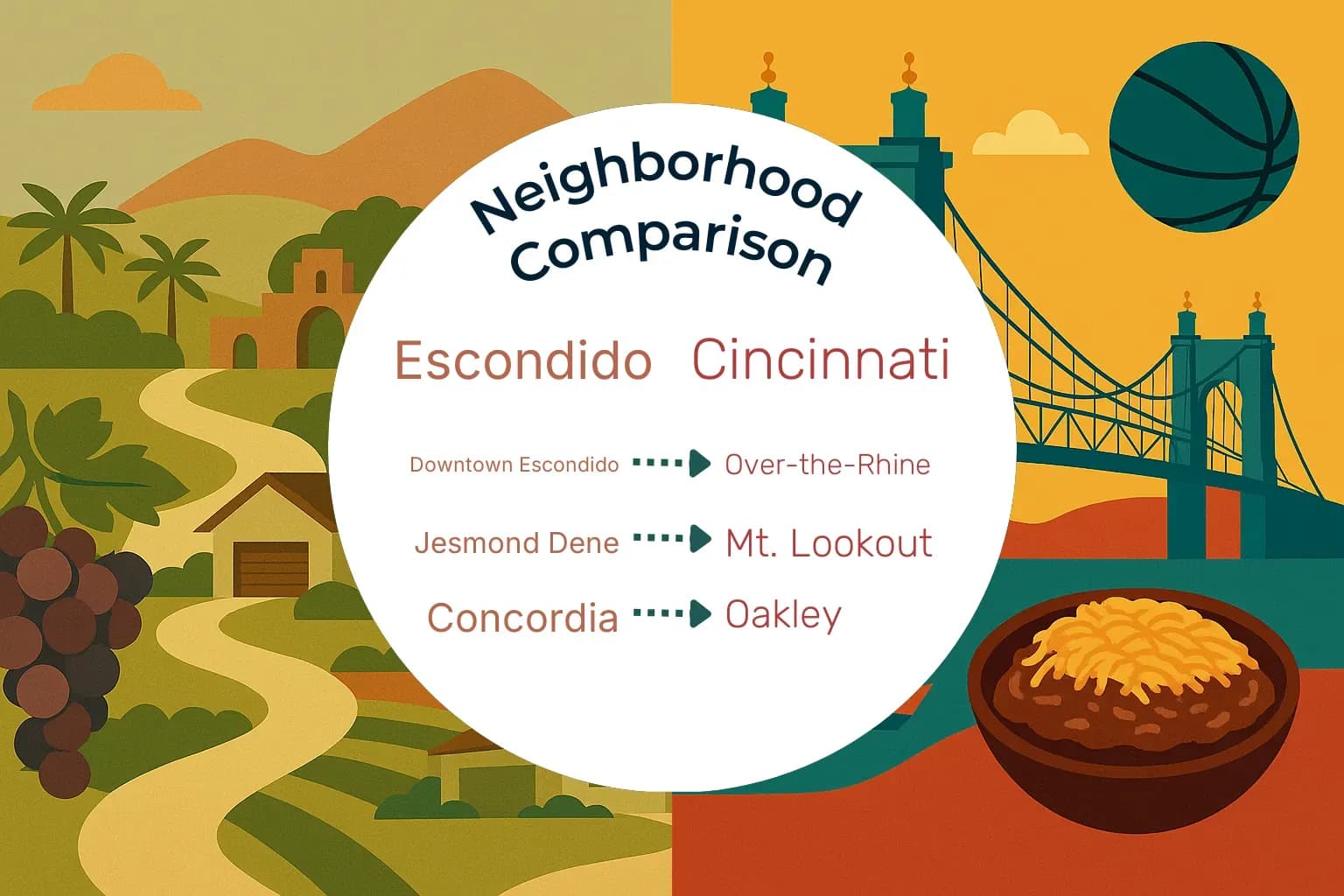 Escondido vs Cincinnati Neighborhood Comparison