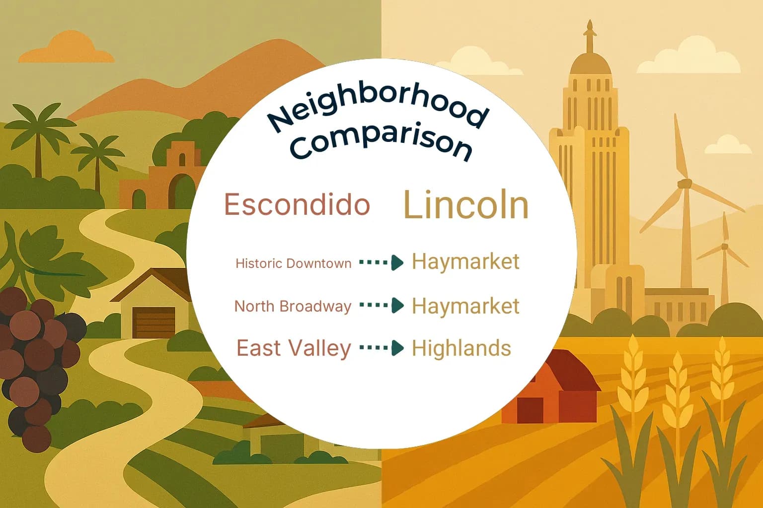 Escondido vs Lincoln Neighborhood Comparison