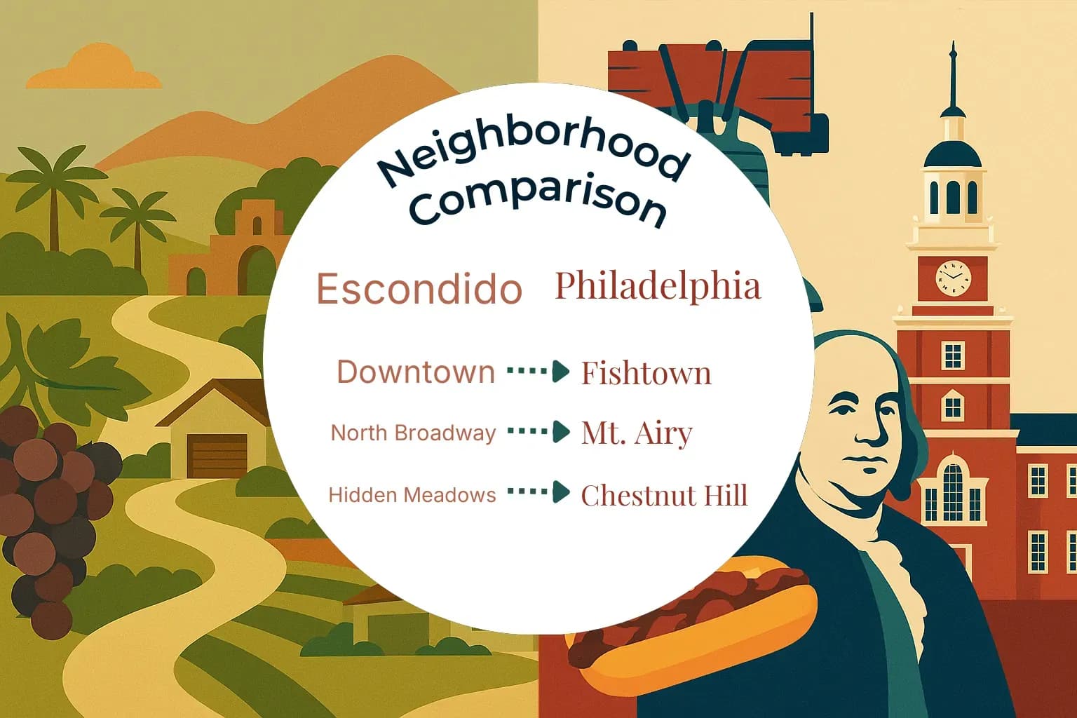 Escondido vs Philadelphia Neighborhood Comparison