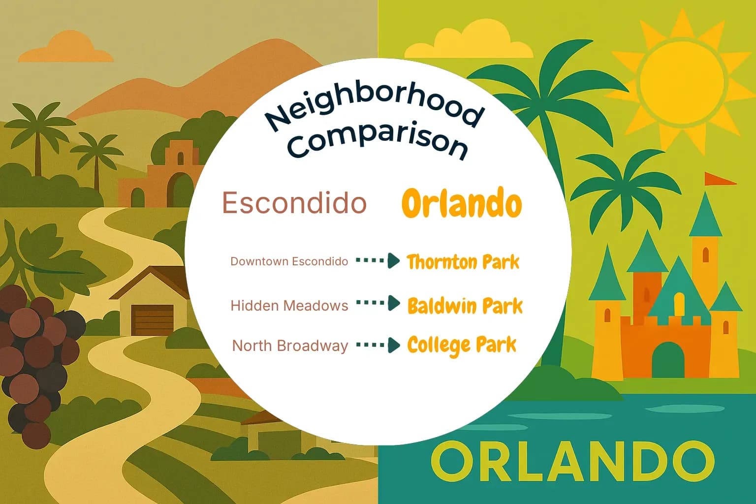 Escondido vs Orlando Neighborhood Comparison