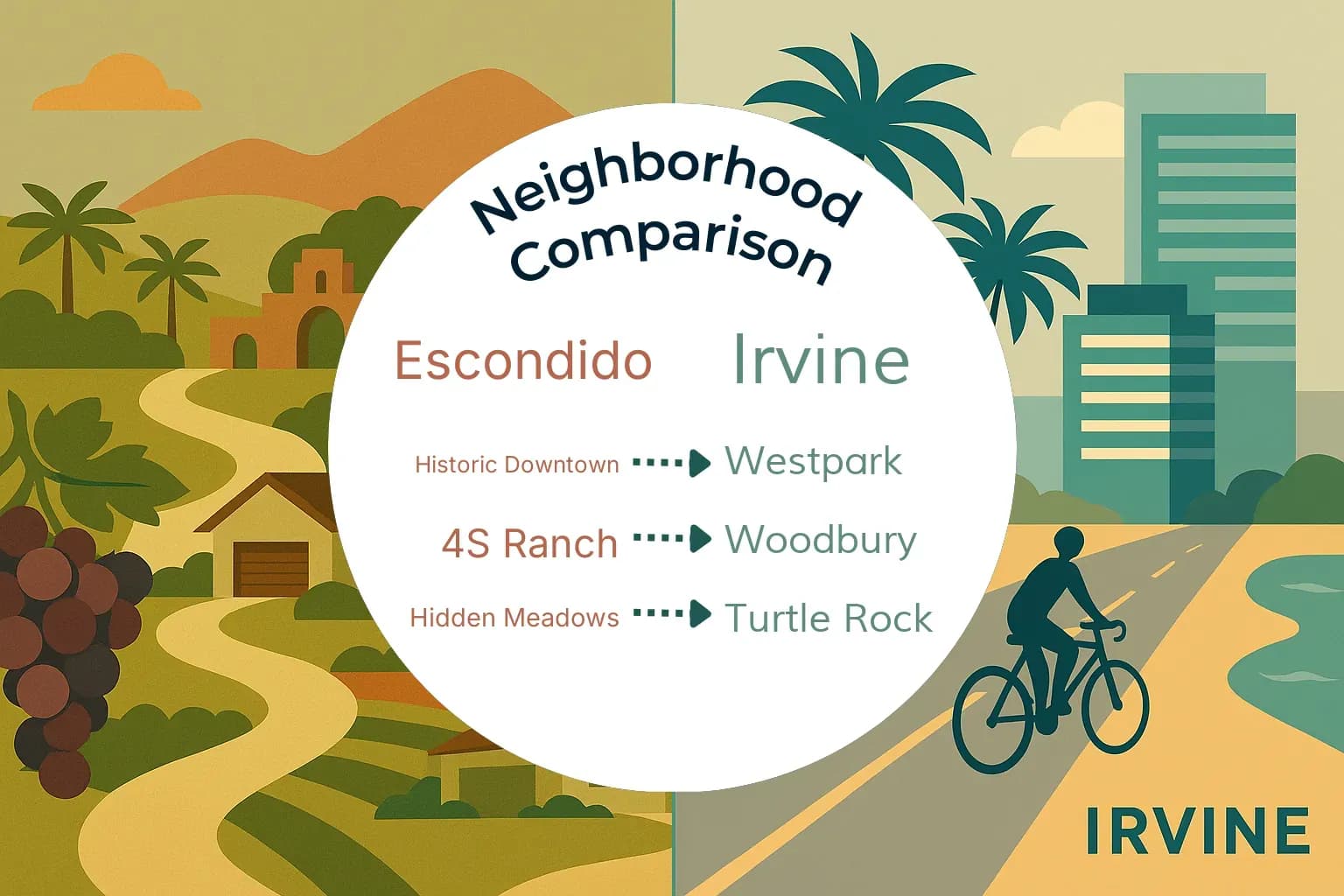 Escondido vs Irvine Neighborhood Comparison