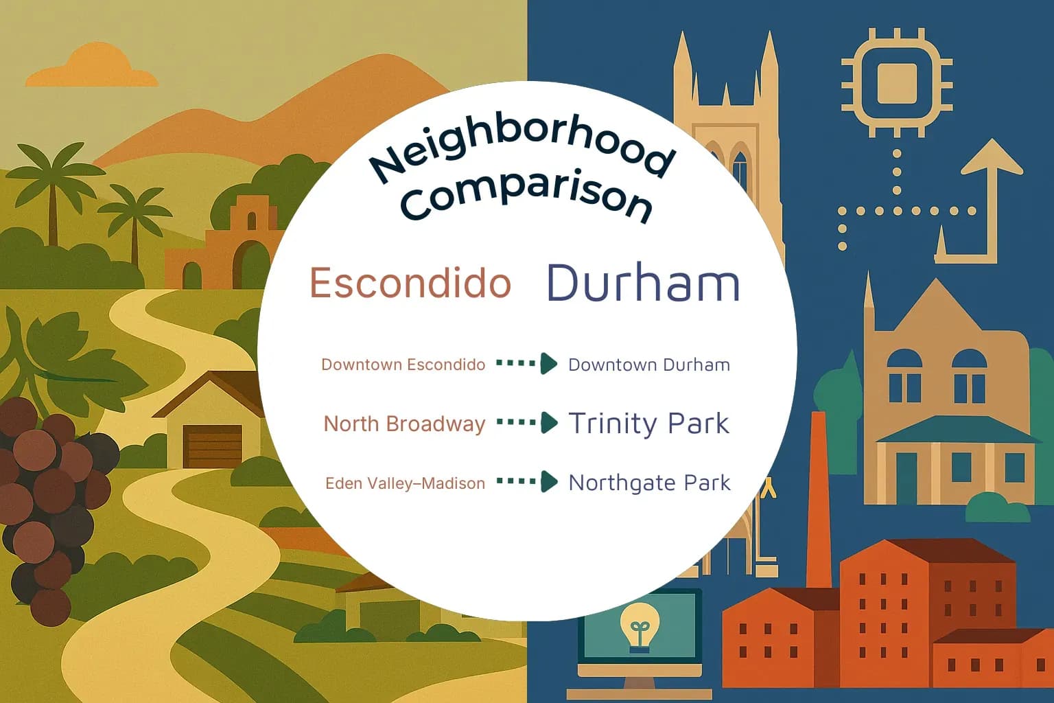 Escondido vs Durham Neighborhood Comparison