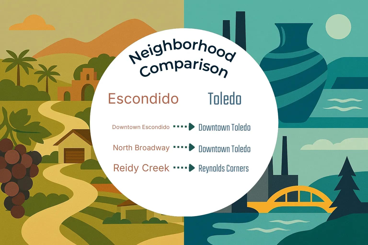 Escondido vs Toledo Neighborhood Comparison