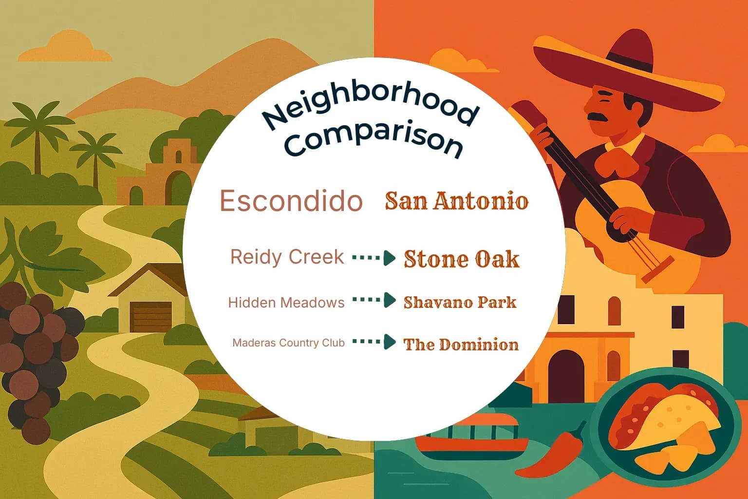 Escondido vs San Antonio Neighborhood Comparison