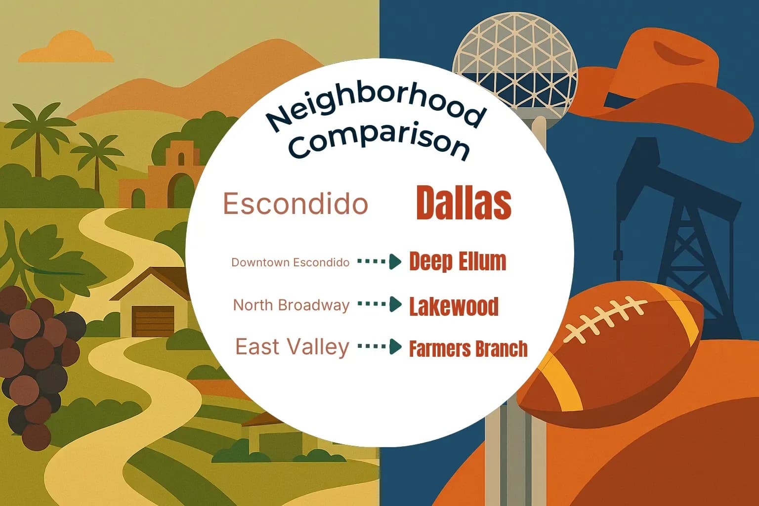 Escondido vs Dallas Neighborhood Comparison