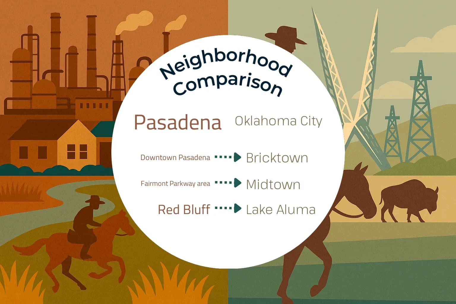 Pasadena vs Oklahoma City Neighborhood Comparison