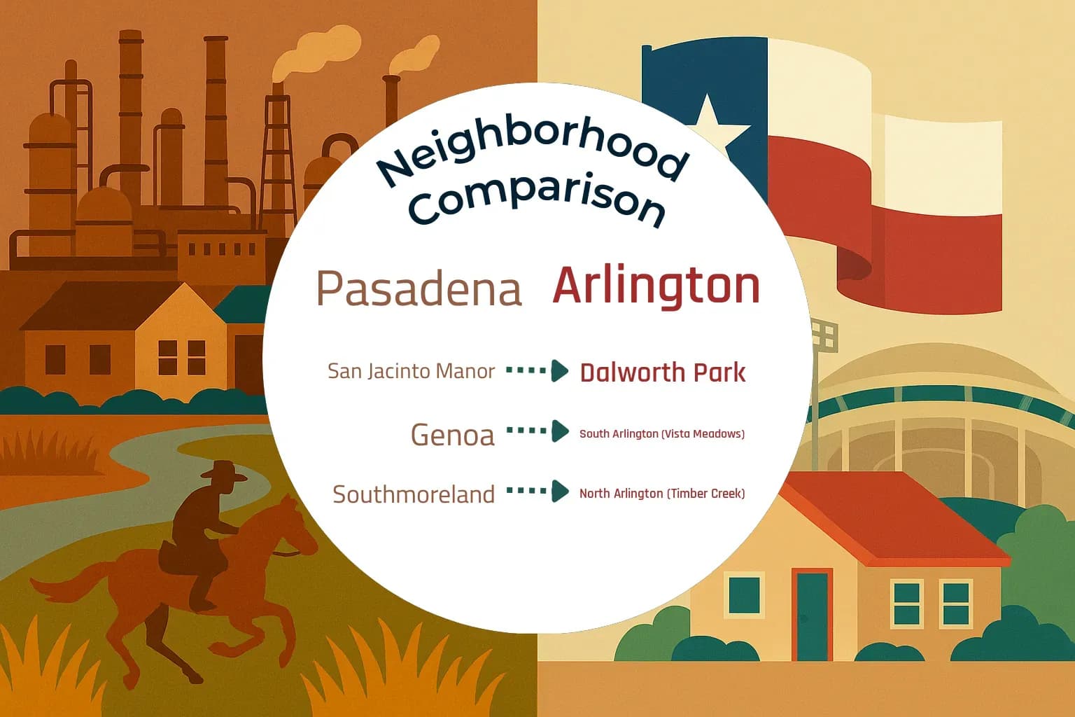 Pasadena vs Arlington Neighborhood Comparison