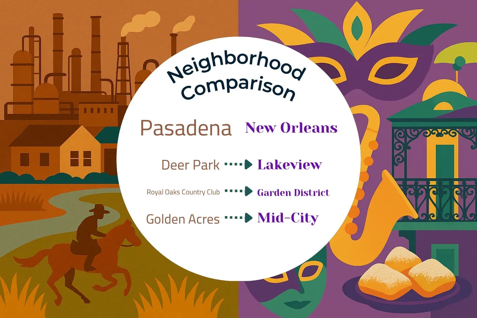 Pasadena vs New Orleans Neighborhood Comparison