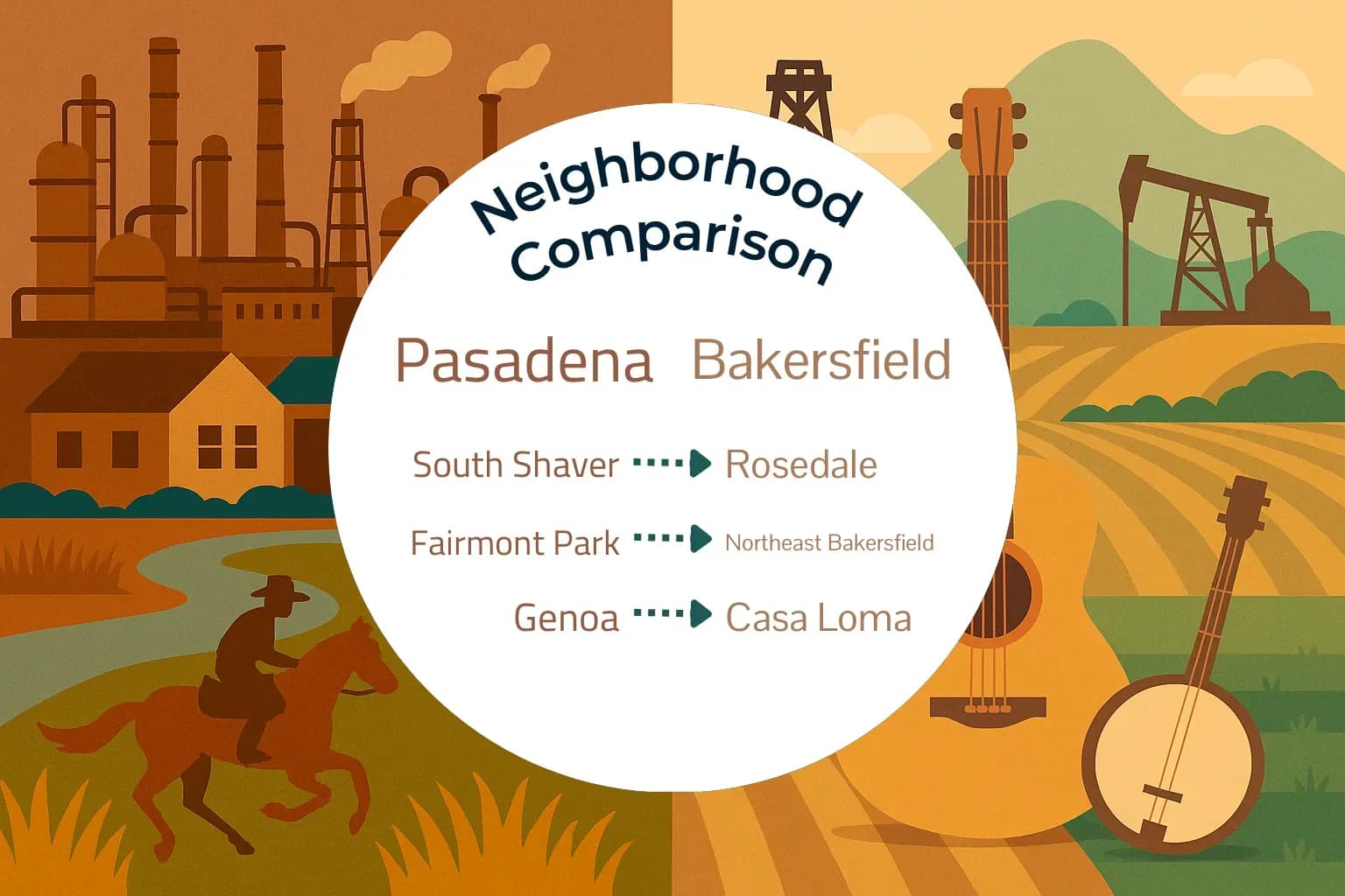 Pasadena vs Bakersfield Neighborhood Comparison