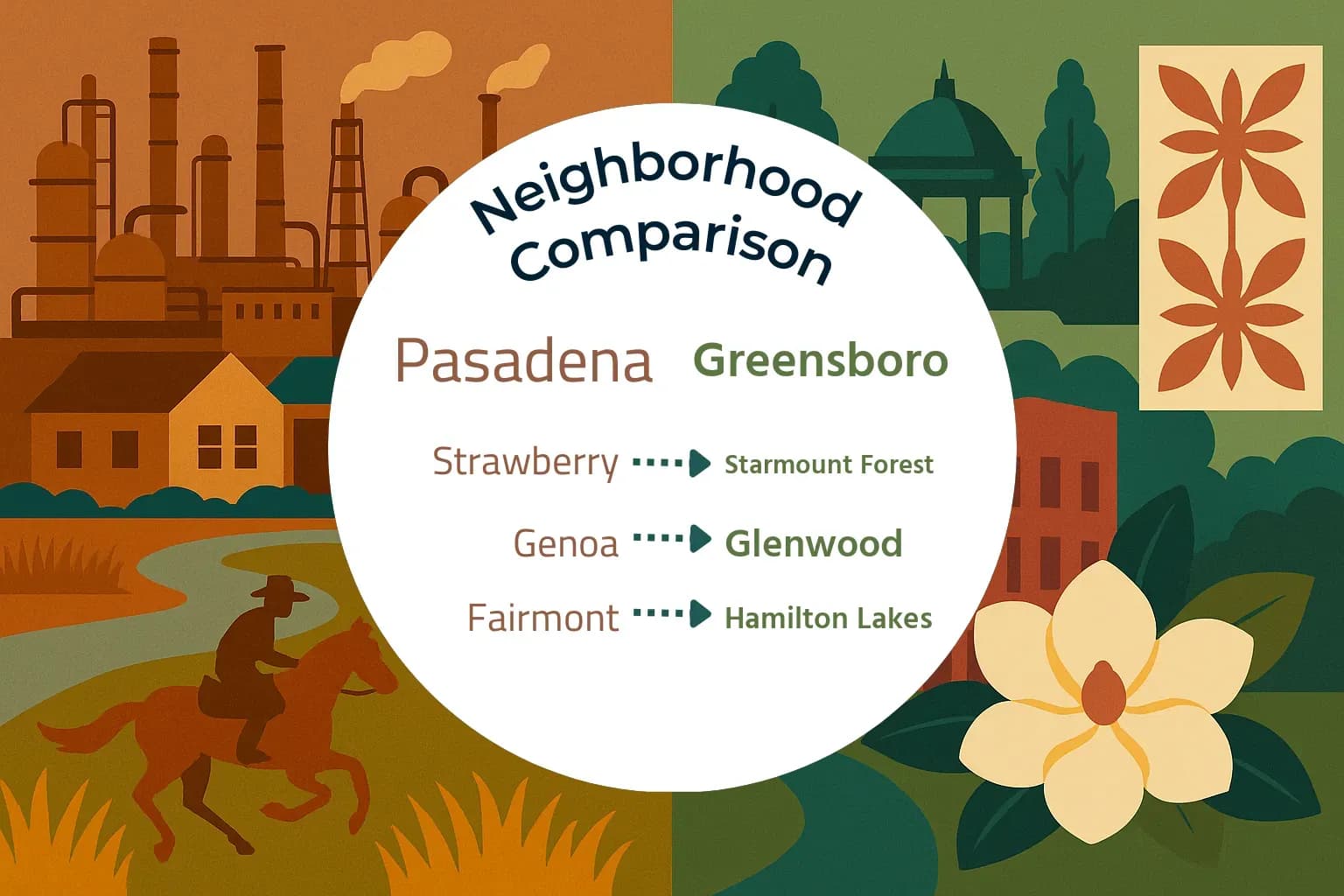 Pasadena vs Greensboro Neighborhood Comparison