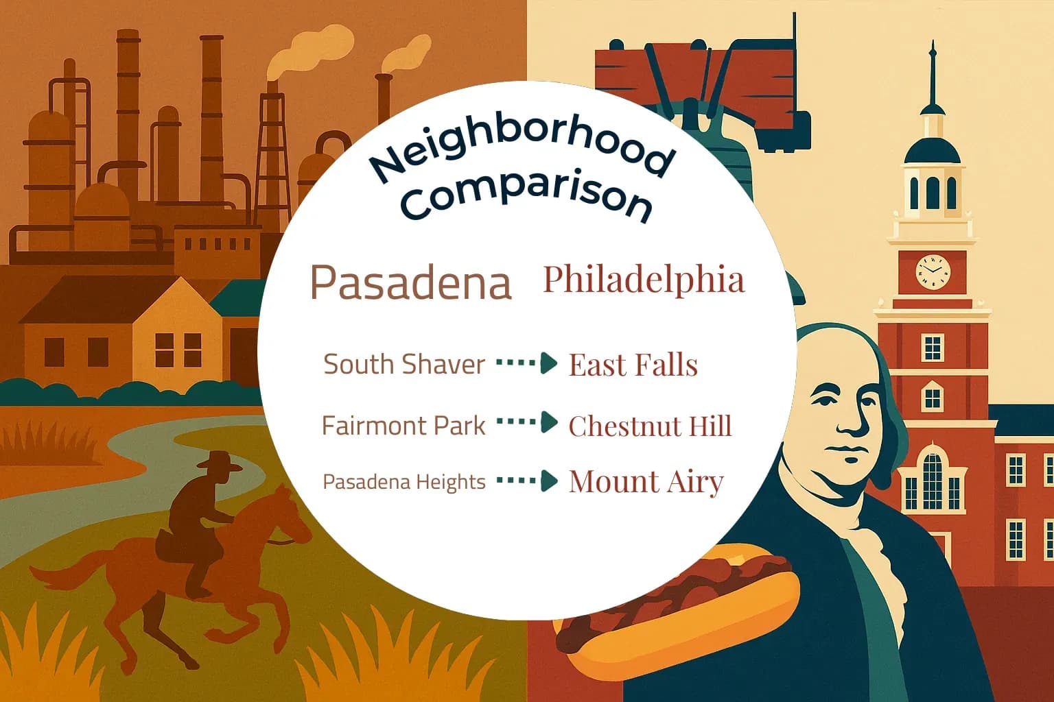 Pasadena vs Philadelphia Neighborhood Comparison