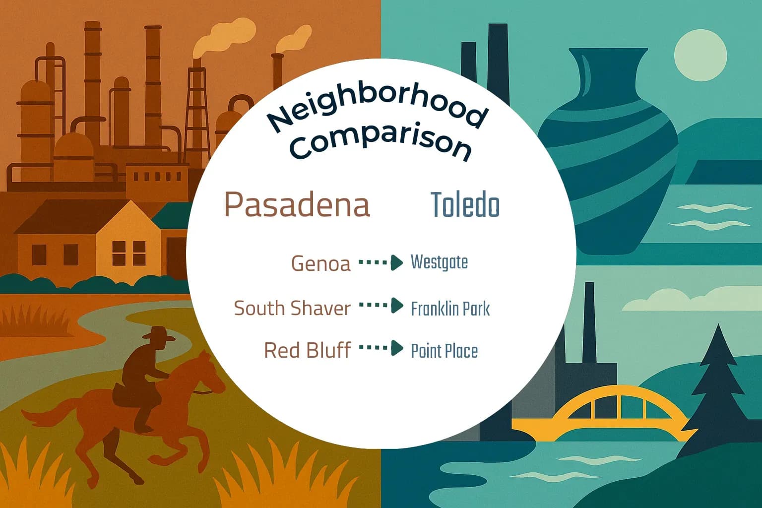 Pasadena vs Toledo Neighborhood Comparison