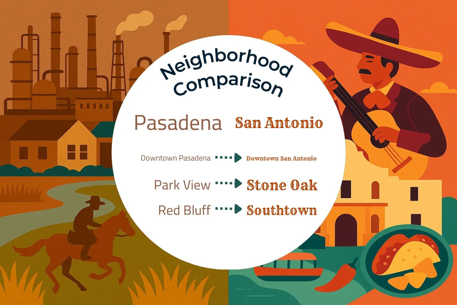 Pasadena vs San Antonio Neighborhood Comparison