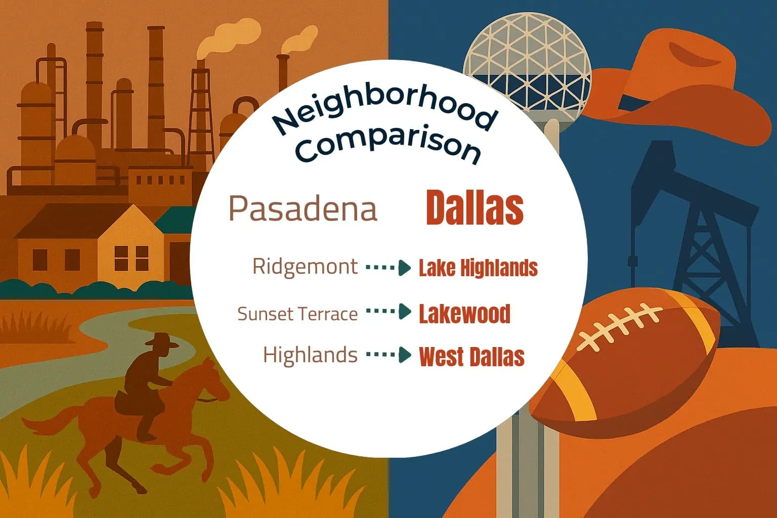 Pasadena vs Dallas Neighborhood Comparison