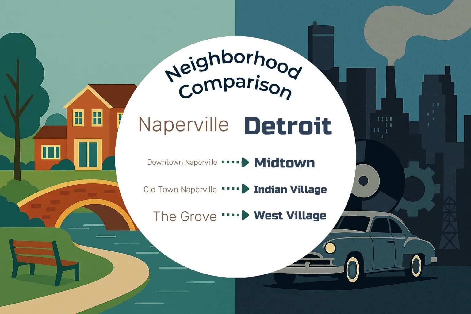 Naperville vs Detroit Neighborhood Comparison