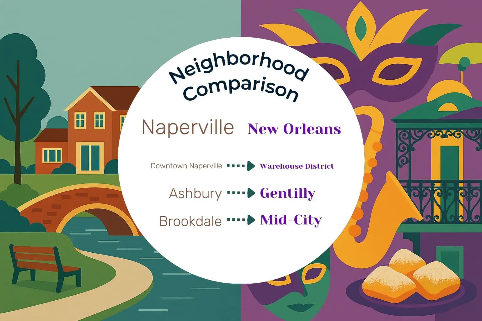 Naperville vs New Orleans Neighborhood Comparison