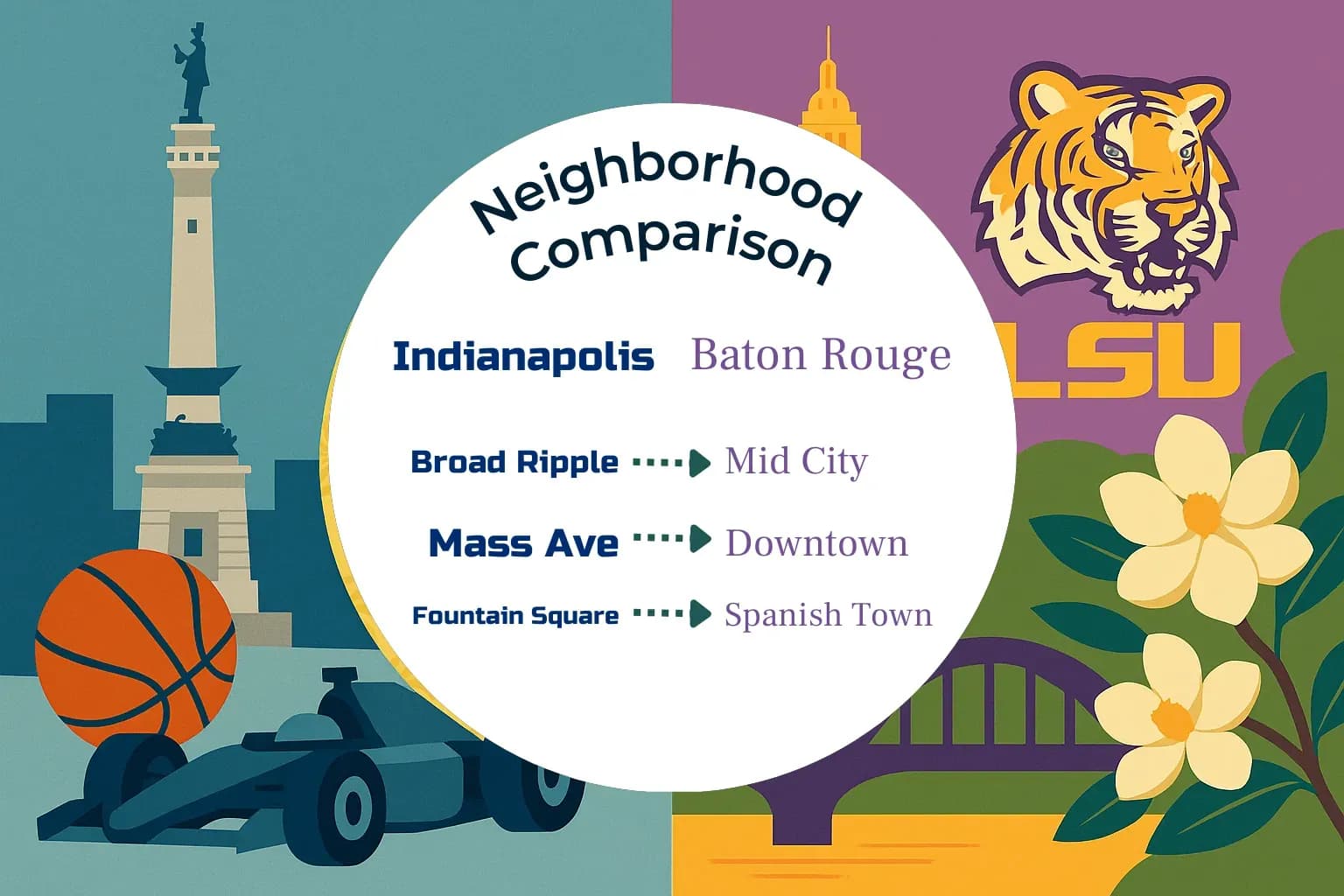 Indianapolis vs Baton Rouge Neighborhood Comparison