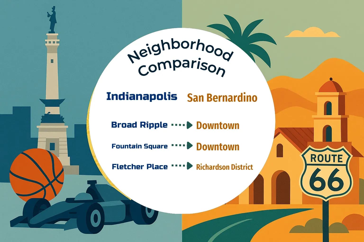 Indianapolis vs San Bernardino Neighborhood Comparison