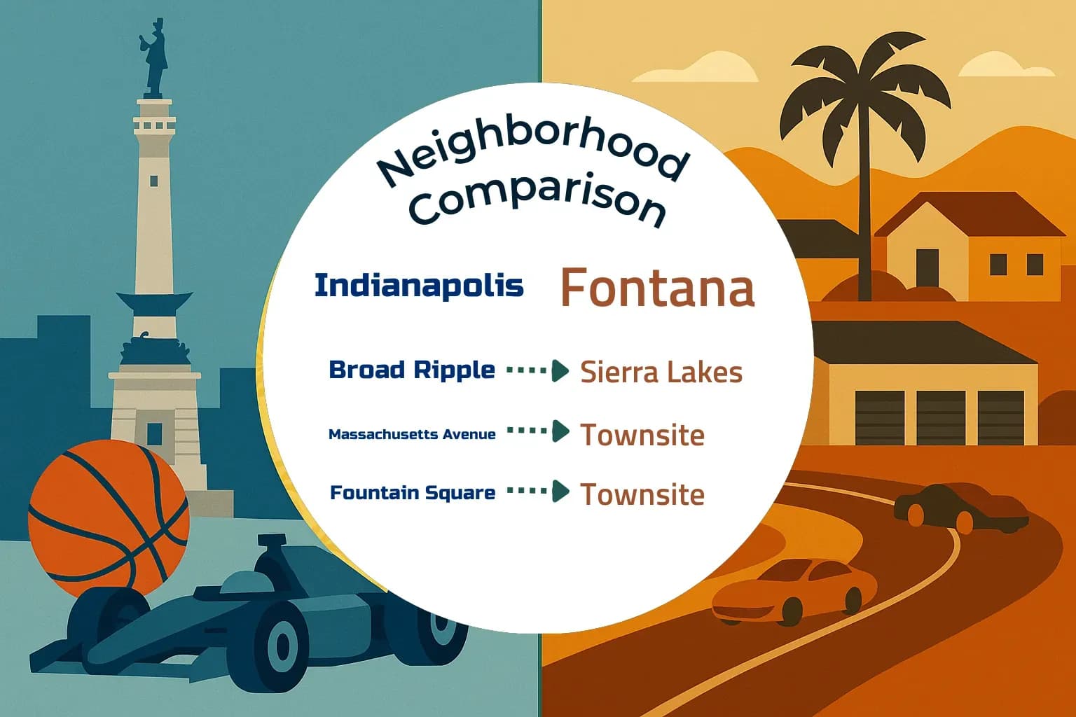 Indianapolis vs Fontana Neighborhood Comparison