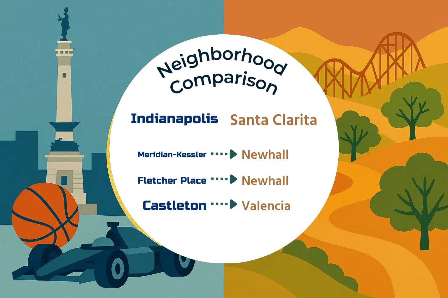Indianapolis vs Santa Clarita Neighborhood Comparison