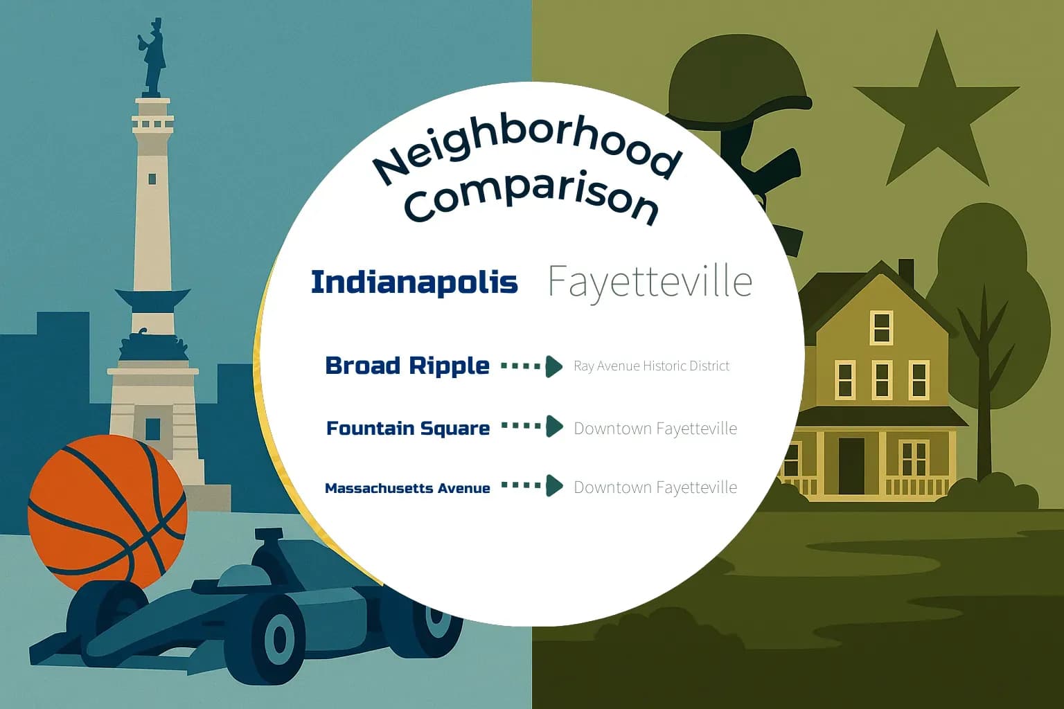 Indianapolis vs Fayetteville Neighborhood Comparison
