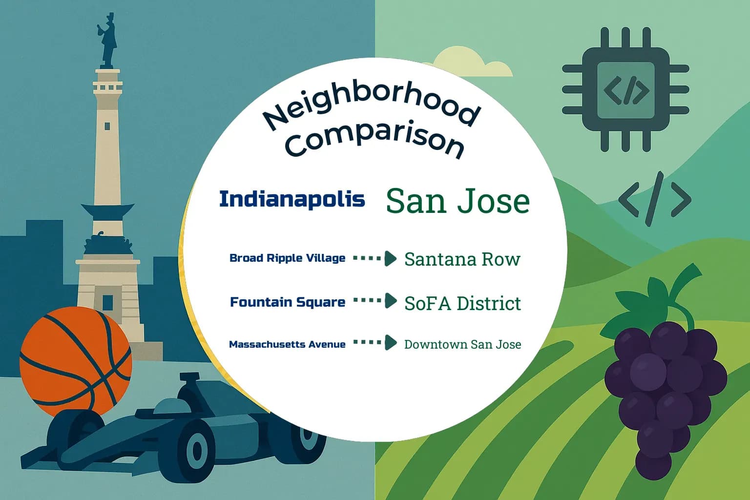 Indianapolis vs San Jose Neighborhood Comparison