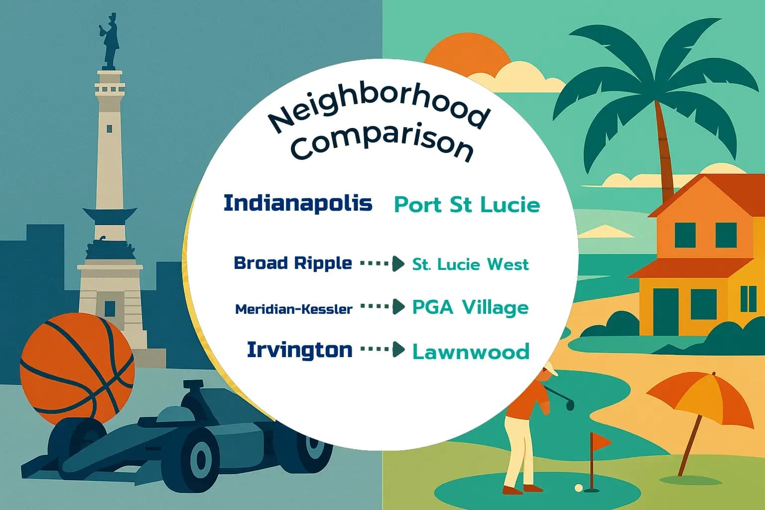 Indianapolis vs Port St. Lucie Neighborhood Comparison