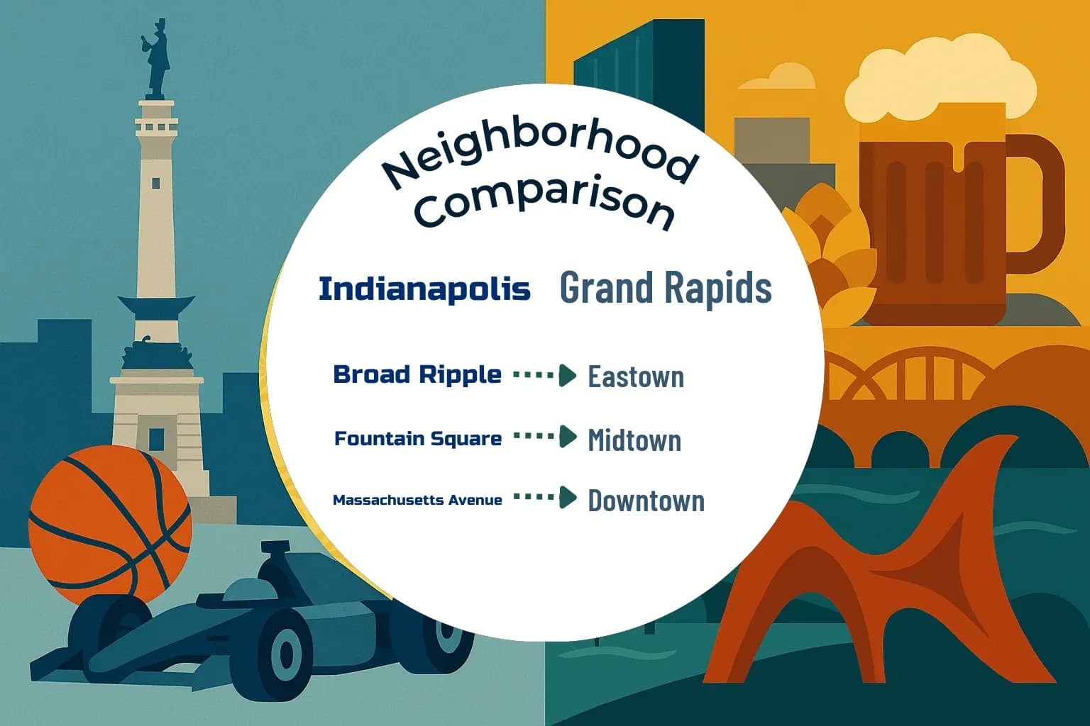 Indianapolis vs Grand Rapids Neighborhood Comparison