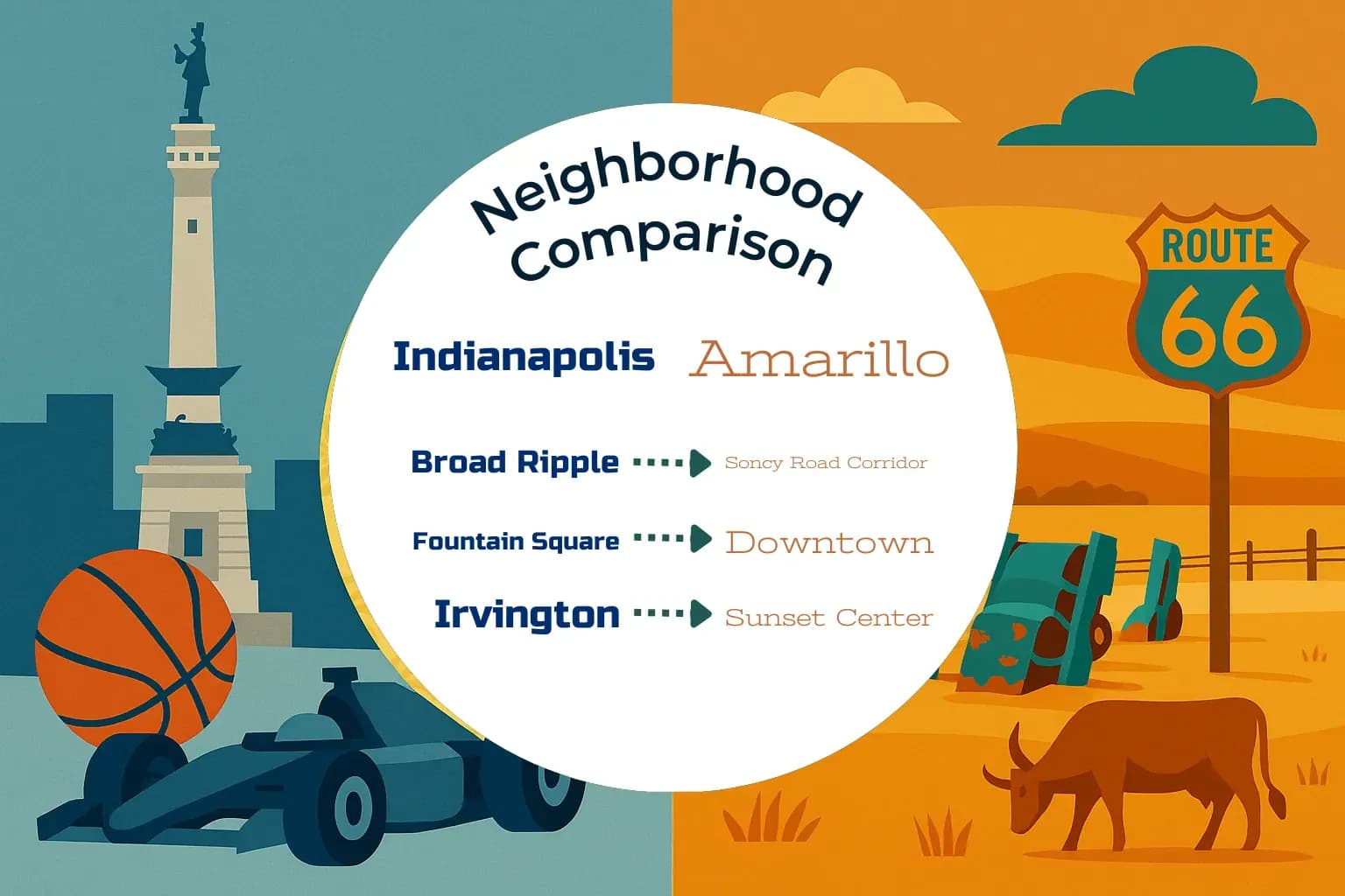 Indianapolis vs Amarillo Neighborhood Comparison