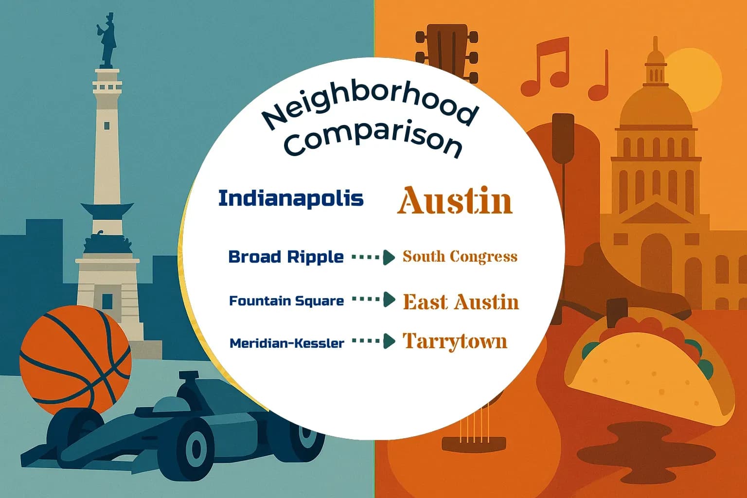 Indianapolis vs Austin Neighborhood Comparison