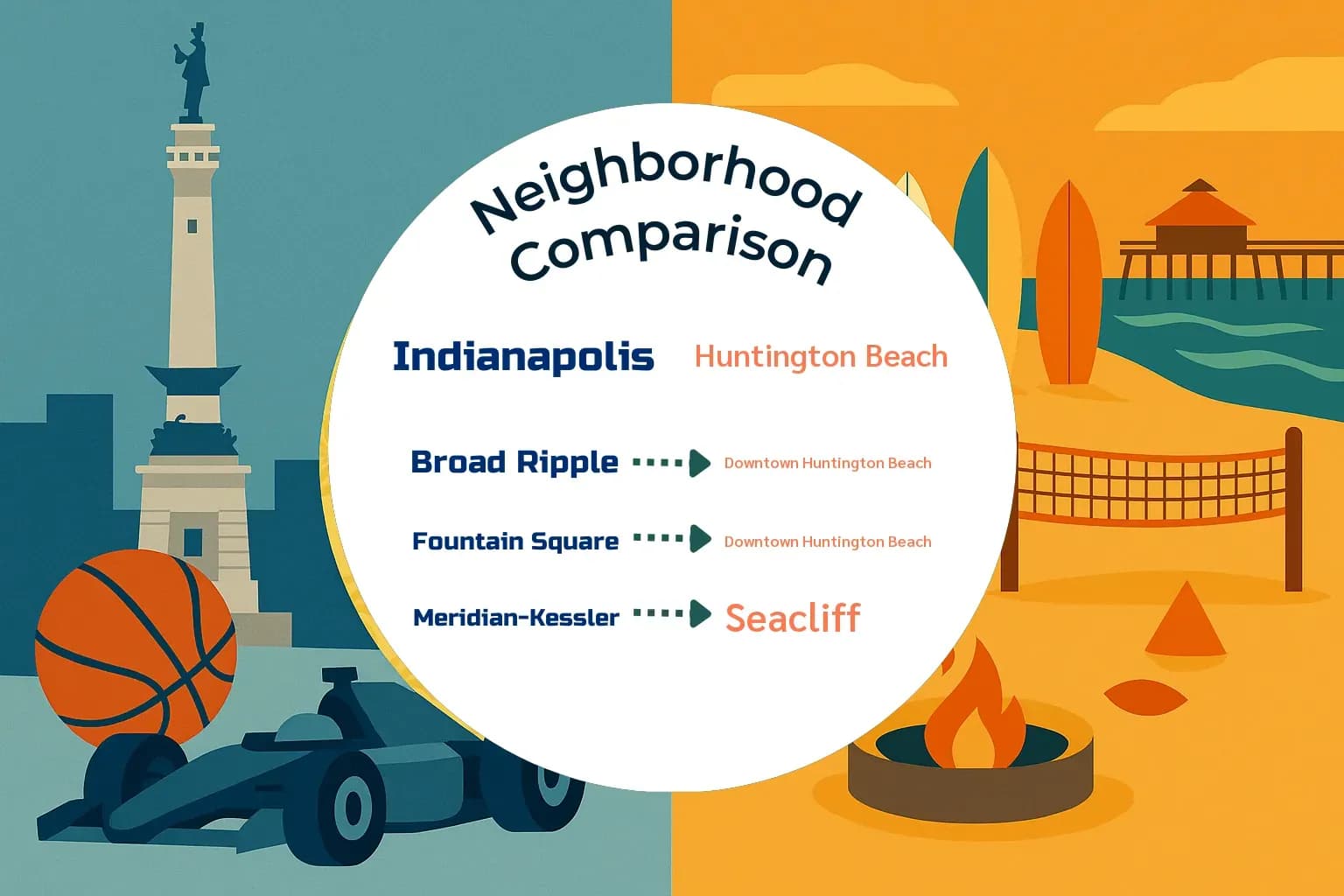 Indianapolis vs Huntington Beach Neighborhood Comparison