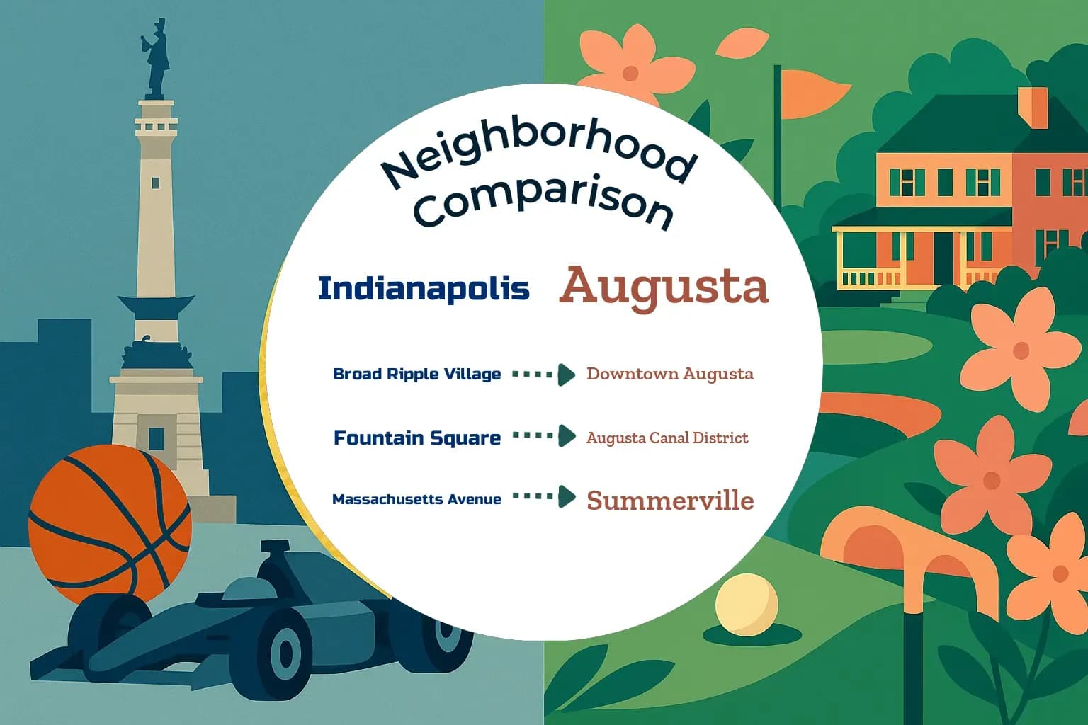 Indianapolis vs Augusta Neighborhood Comparison