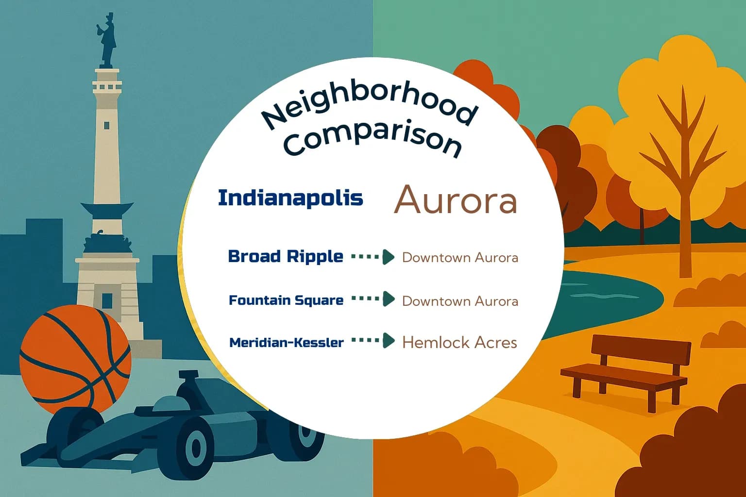 Indianapolis vs Aurora Neighborhood Comparison