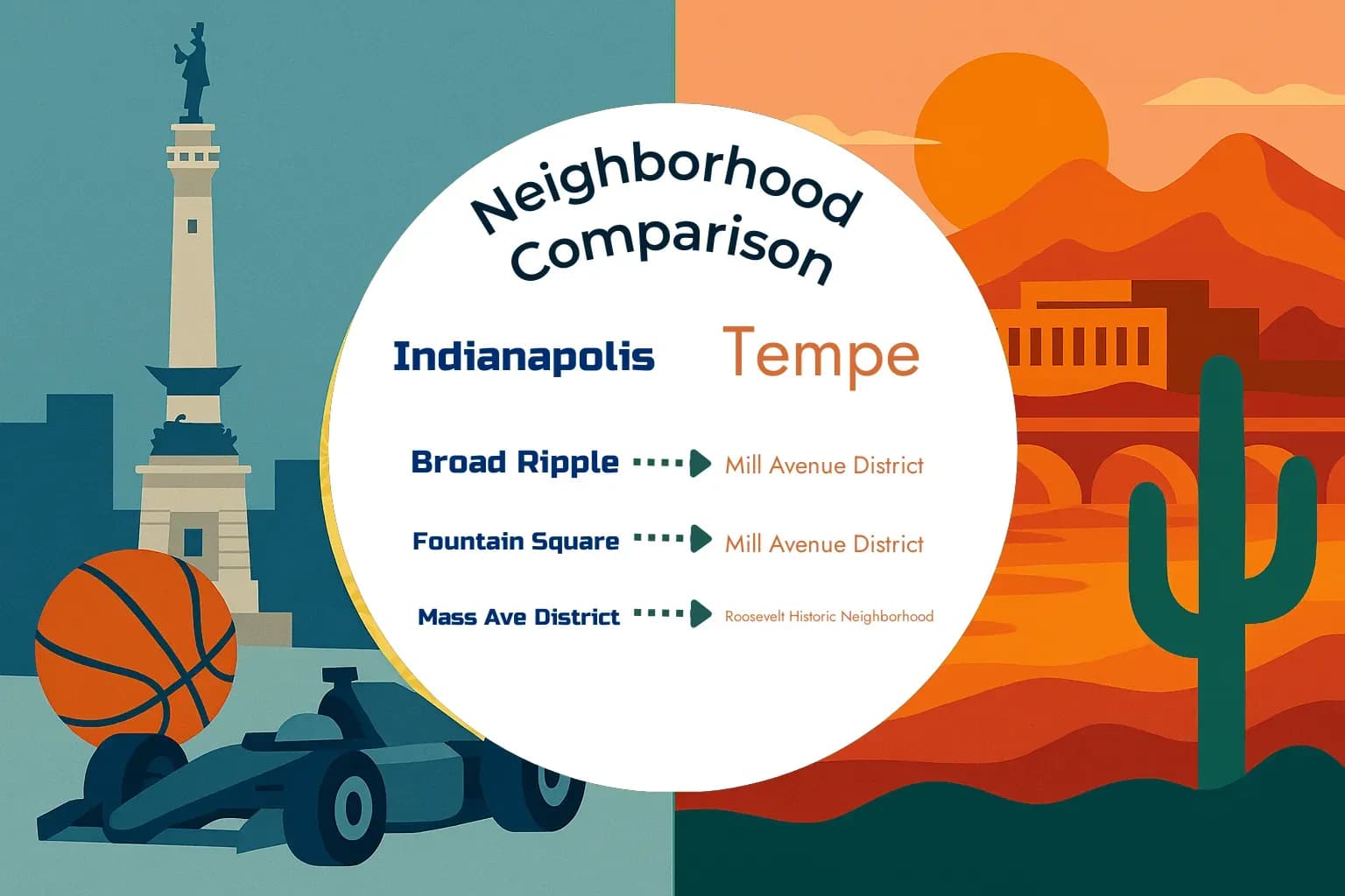 Indianapolis vs Tempe Neighborhood Comparison