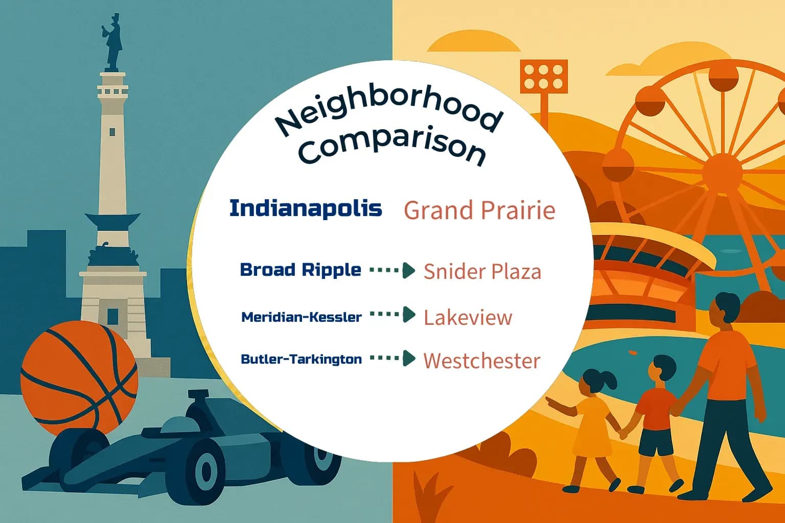 Indianapolis vs Grand Prairie Neighborhood Comparison