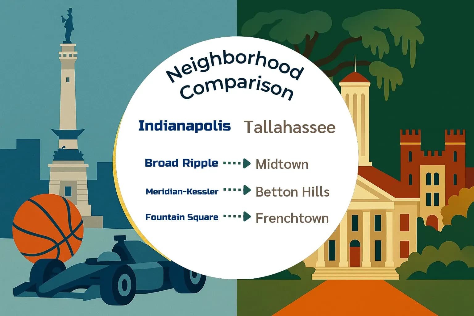 Indianapolis vs Tallahassee Neighborhood Comparison