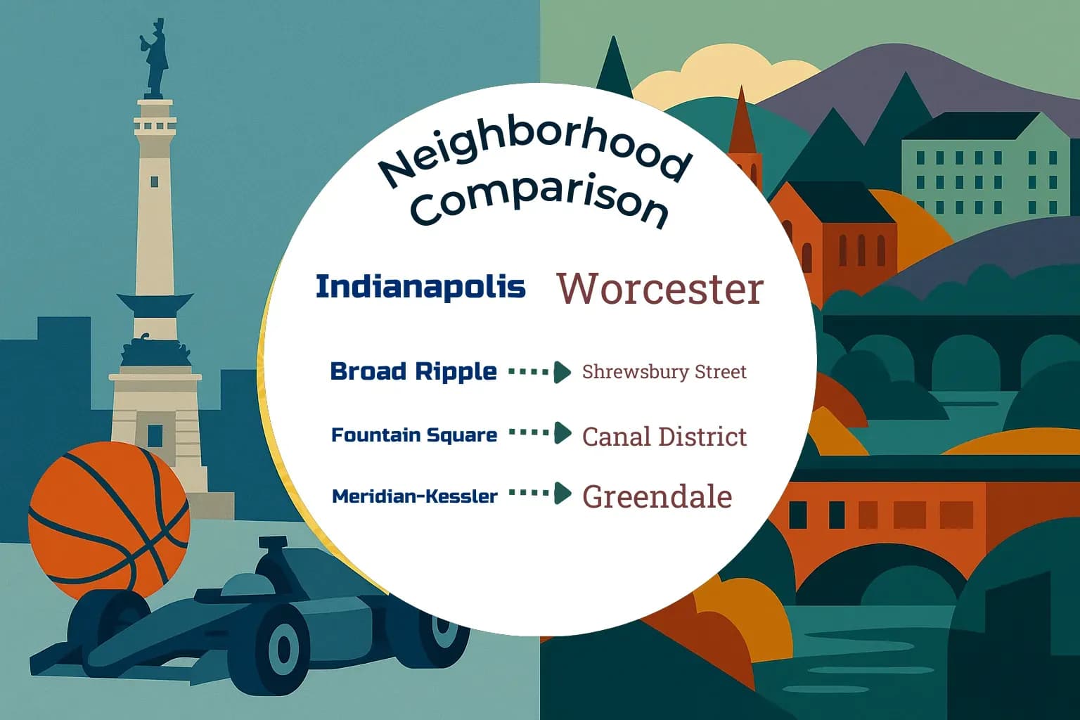 Indianapolis vs Worcester Neighborhood Comparison