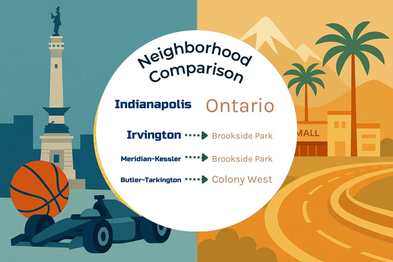 Indianapolis vs Ontario Neighborhood Comparison