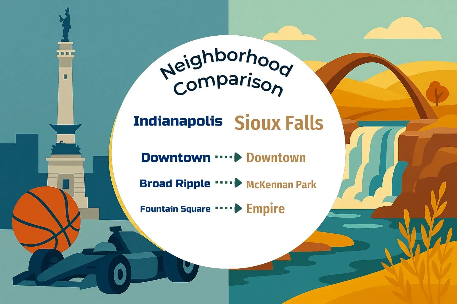 Indianapolis vs Sioux Falls Neighborhood Comparison