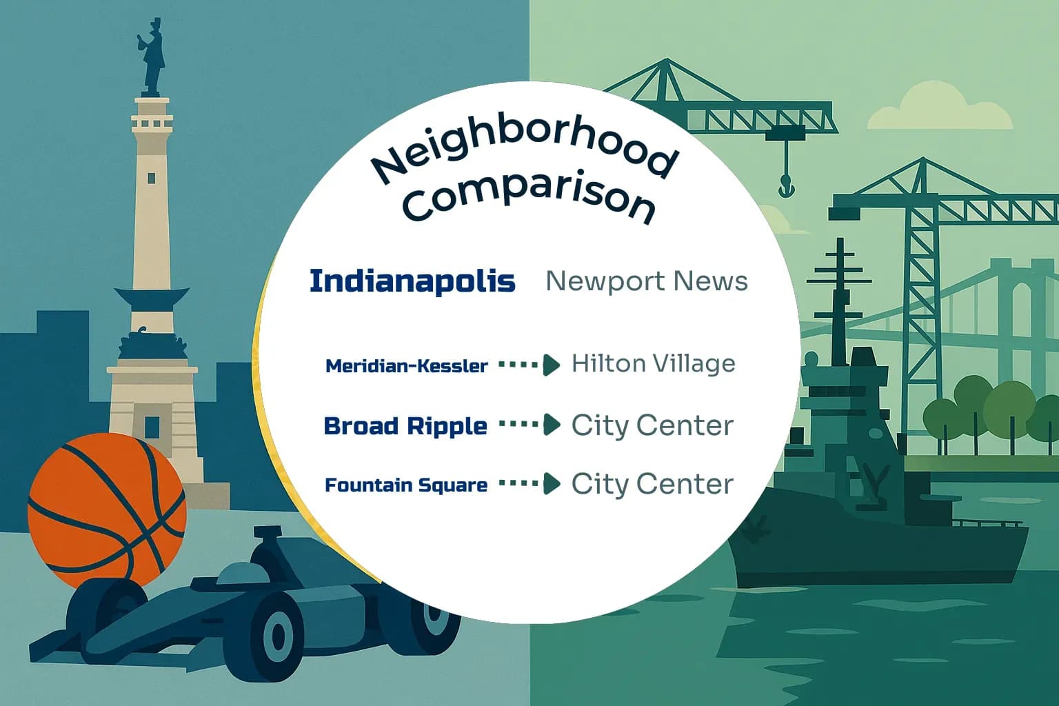 Indianapolis vs Newport News Neighborhood Comparison