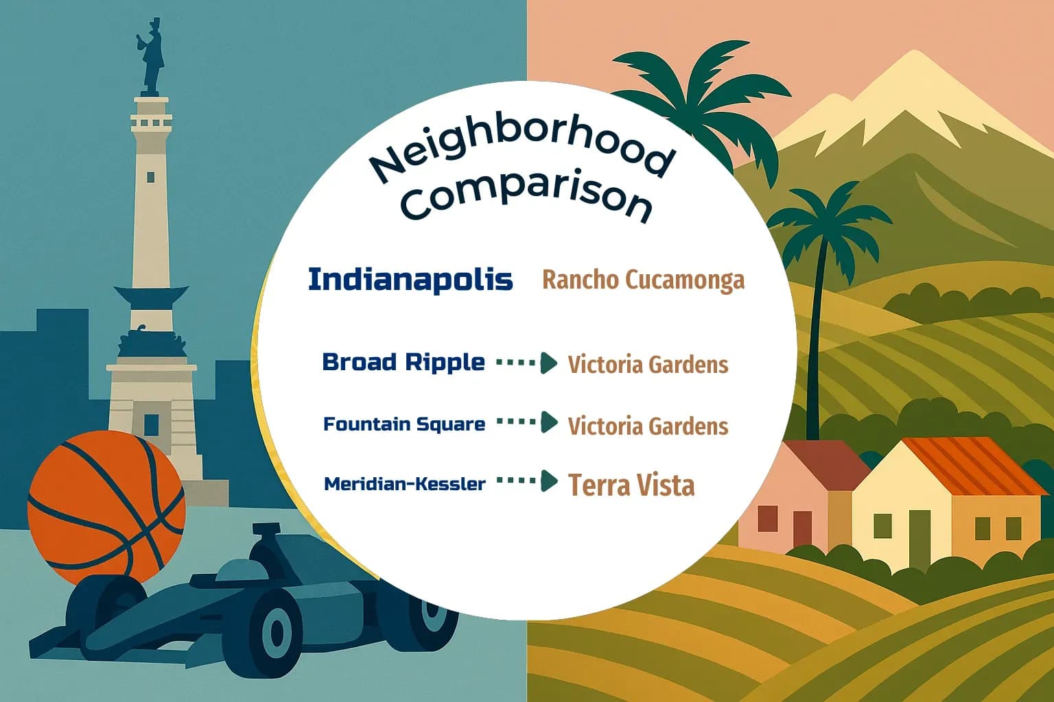 Indianapolis vs Rancho Cucamonga Neighborhood Comparison