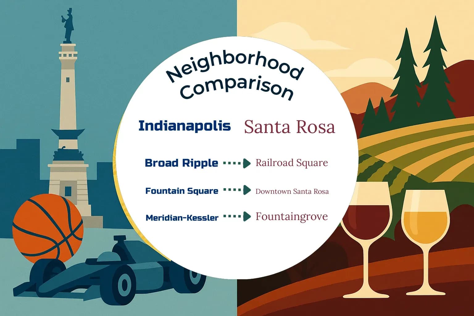 Indianapolis vs Santa Rosa Neighborhood Comparison